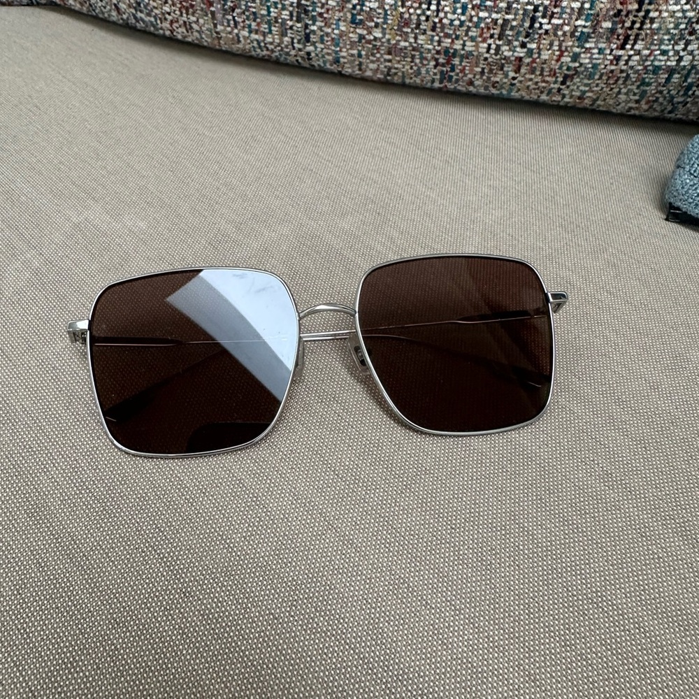 GENTLE MONSTER Silver Frame Brown Lens Sunglasses